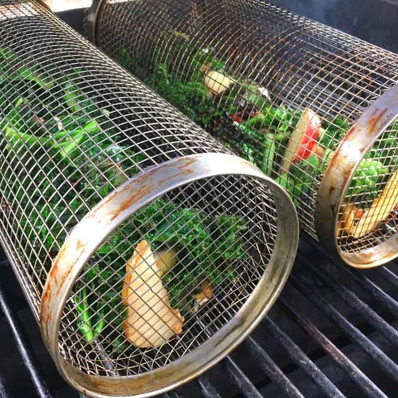 BBQ Grill Rolling Basket